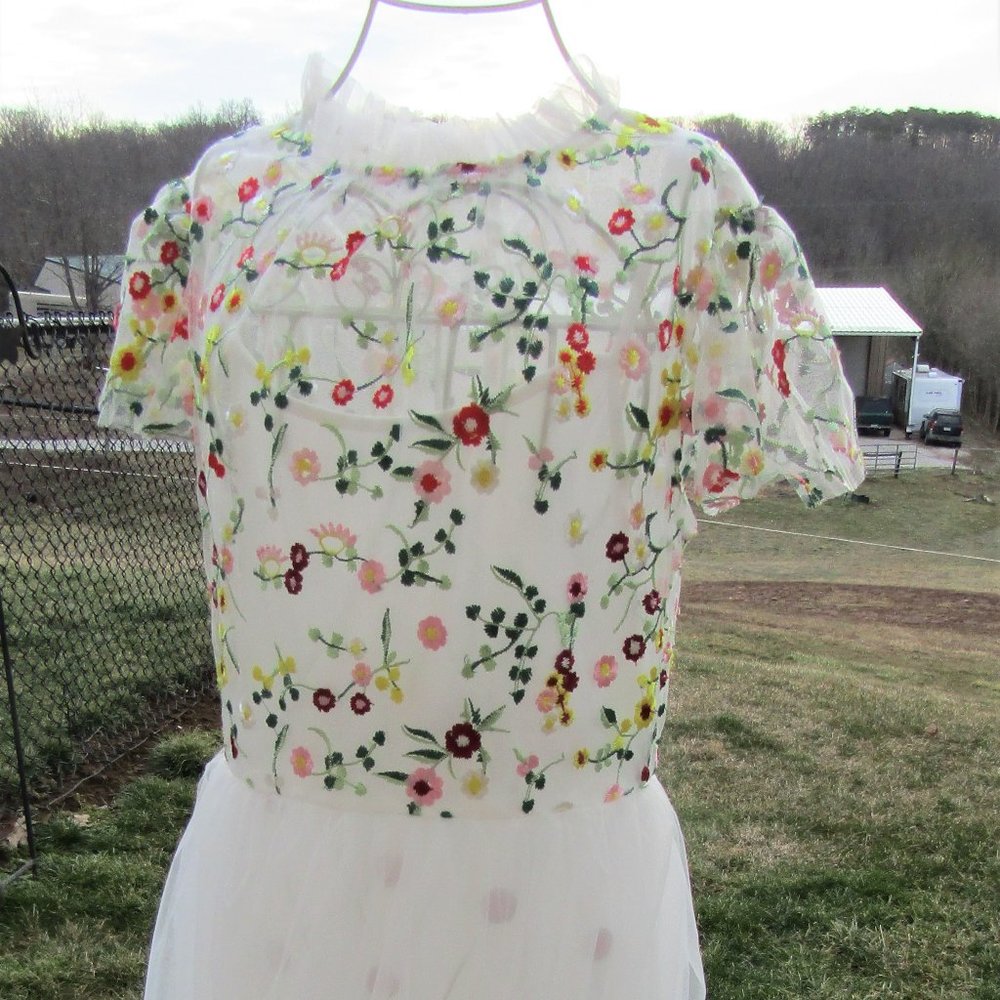 sheer easter dress / wedding dress size  small/ med